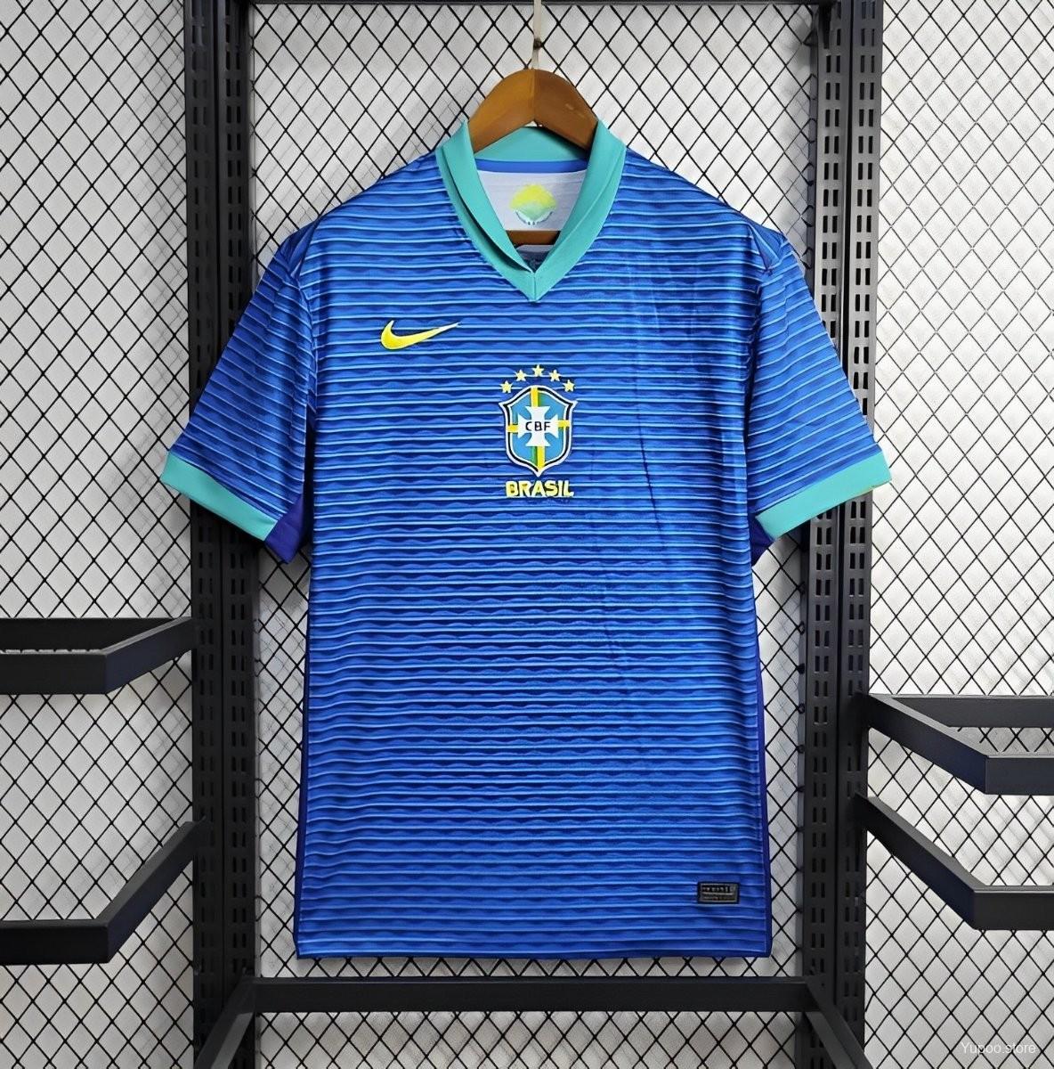 Brazil  2024 Away Blue Jersey-Fans Version