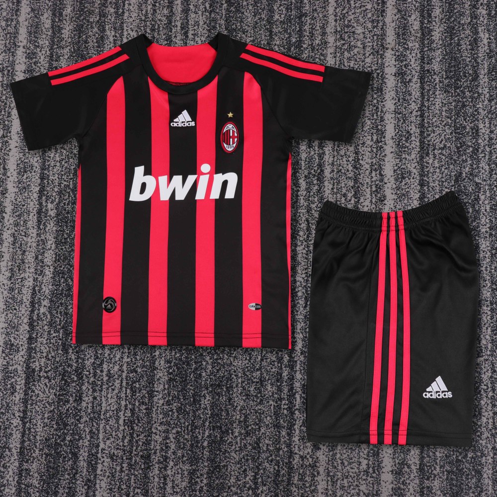 08-09 AC Milan Home Kids Retro Kit.