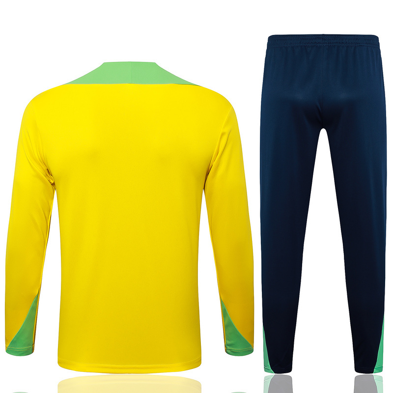 Brazil 24/25 adult long sleeved half zip training suit with top and pants