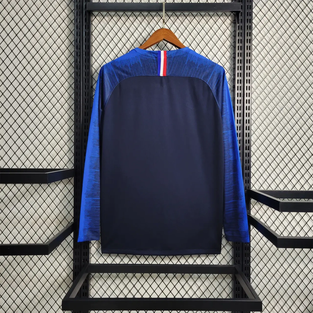 Retro France 2018 Home Stadium Long Sleeve Jersey