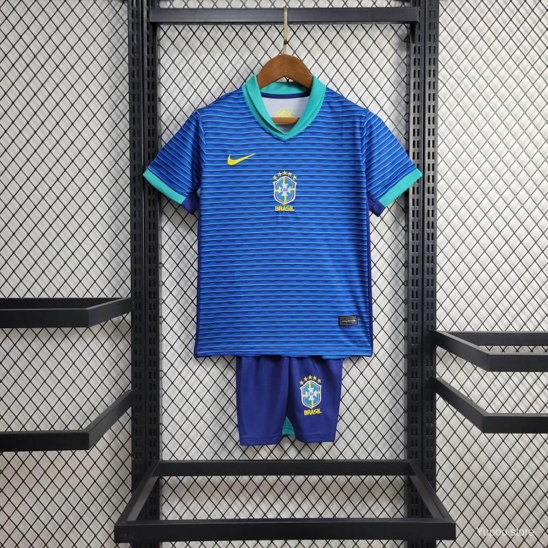 Brazil  24/25 Kids Away Jersey-Short sleeves+bottoms