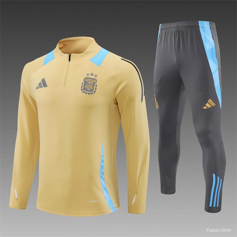 Argentina 24-25 adult long sleeved half zip training suit with top and pants