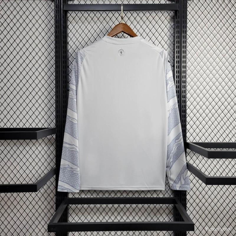 Manchester City 24-25 Dragon White Long Sleeve Jersey - Fans Version