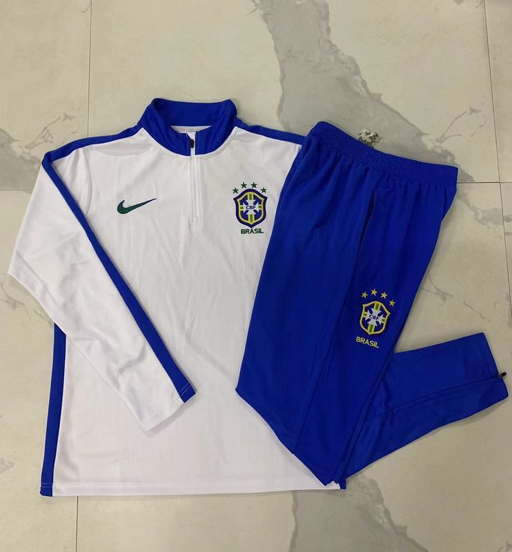 Brazil 24/25 adult long sleeved half zip training suit with top and pants