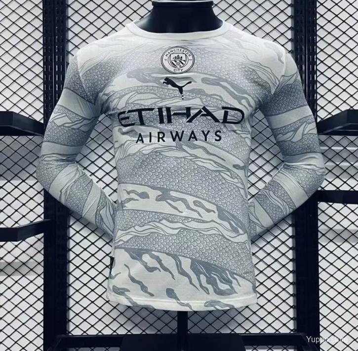 Manchester City 24/25 Dragon White Long Sleeve Jersey Player Version