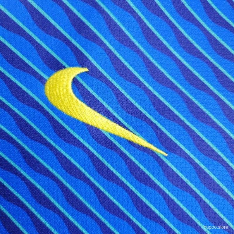 Brazil  2024 Away Blue Jersey-Fans Version