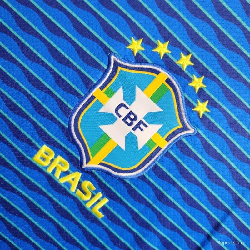 Brazil  2024 Away Blue Jersey-Fans Version
