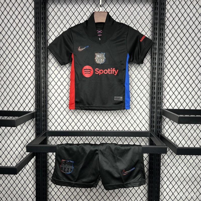 Barcelona 24/25 Kids Away Black Jersey kit