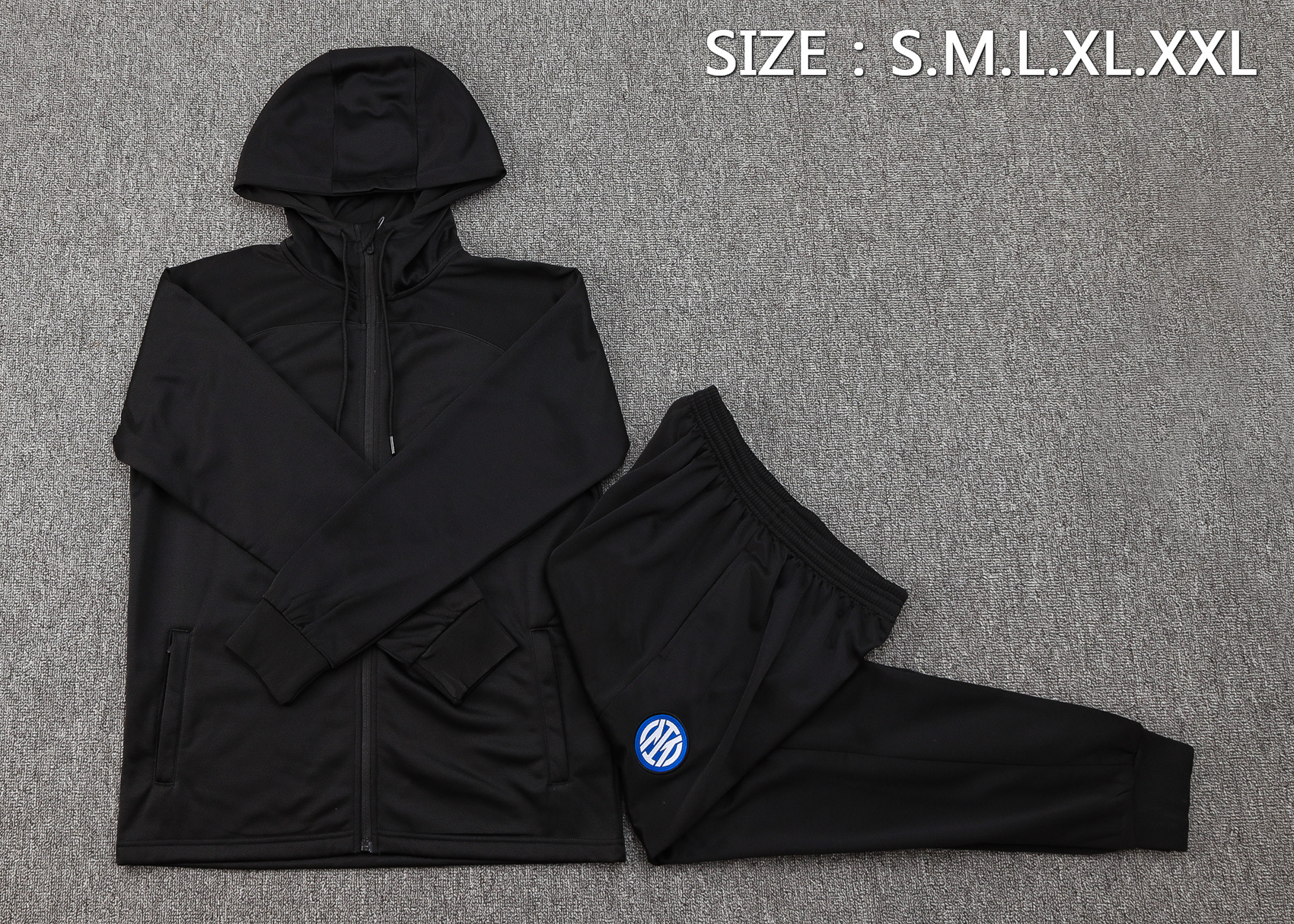 Inter Milan 24-25 kids long sleeved full zip hooded training suit with top and pants