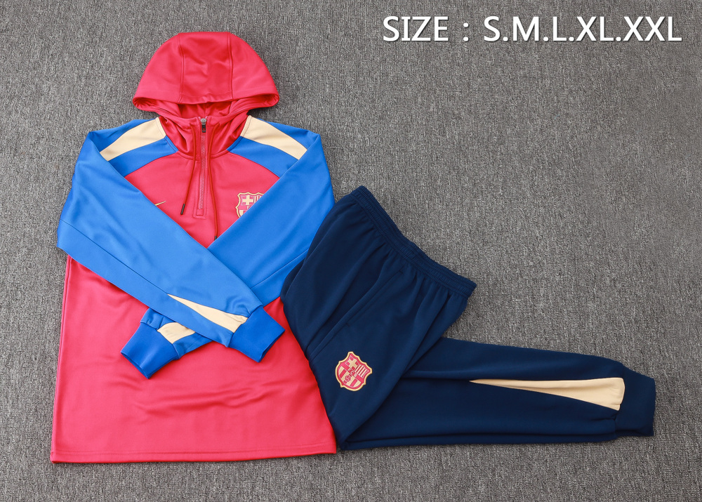 Barcelona 24/25 Adults Long sleeves half-zip cap training suit Top + pants