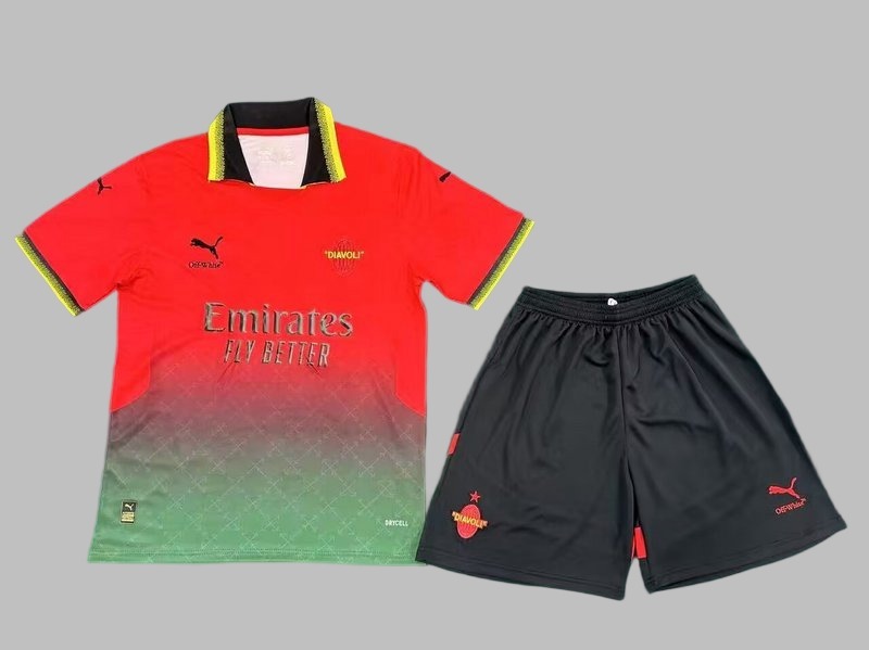 AC Milan 25/26 Adults Black Short Sleeve Top + pants