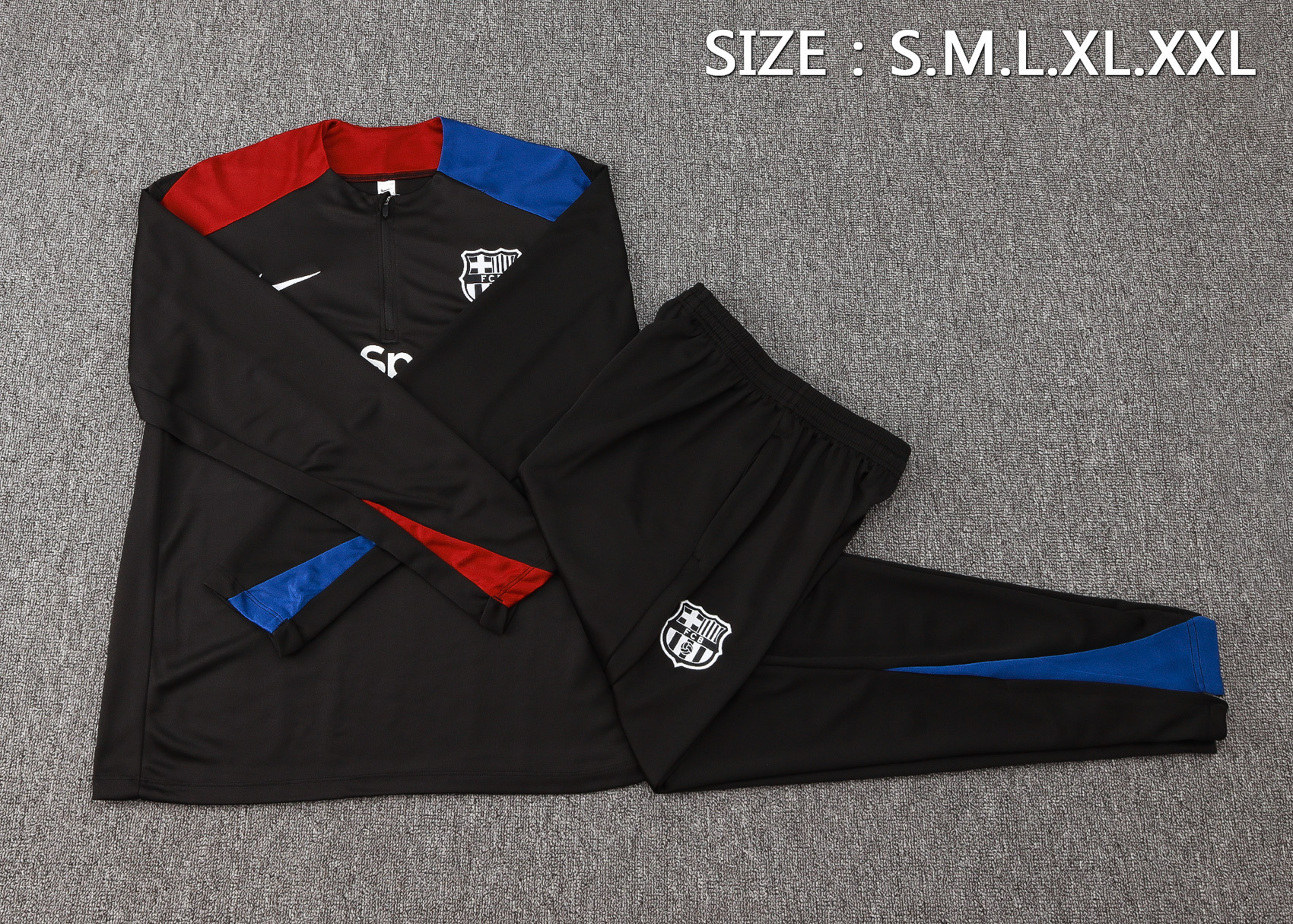 Barcelona 24/25 kids  Long sleeves half-zip training suit Top + pants