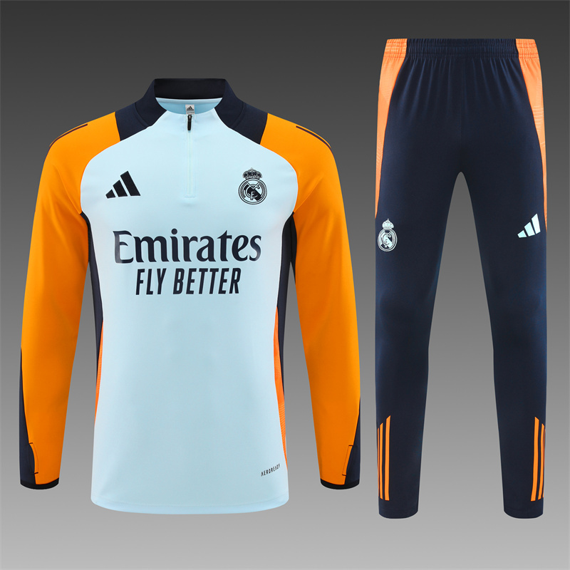 Real Madrid  24/25 Adults  Long sleeves  half-zip training suit Top + pants