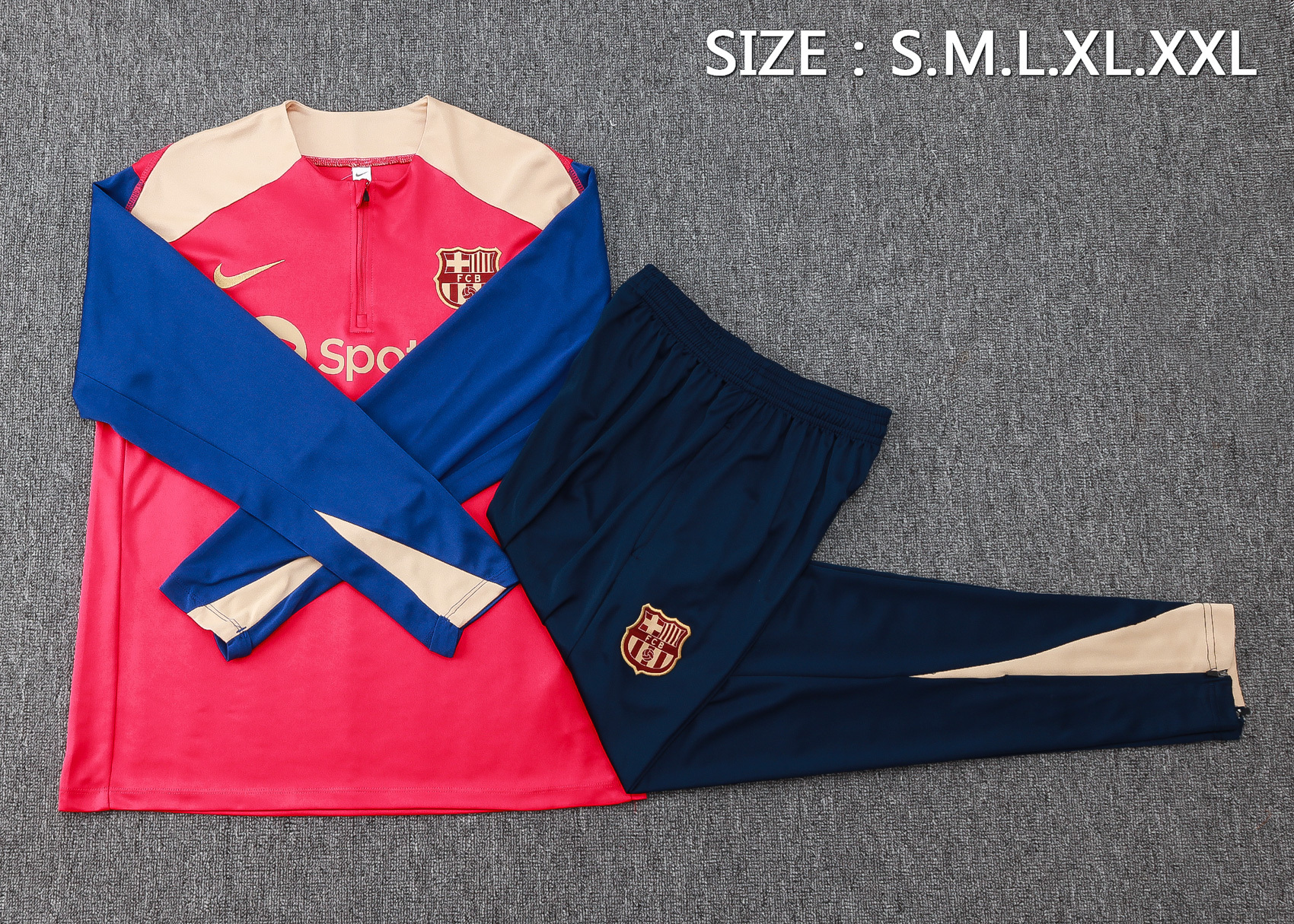 Barcelona 24/25 Adults  Long sleeves half-zip training suit Top + pants