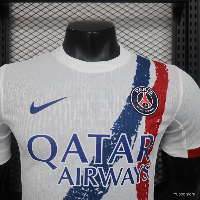 PSG 24/25 Player Version Away White Jersey