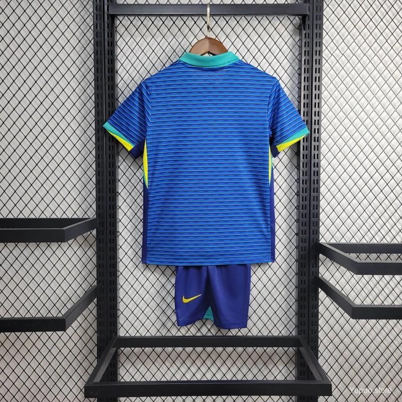 Brazil  24/25 Kids Away Jersey-Short sleeves+bottoms