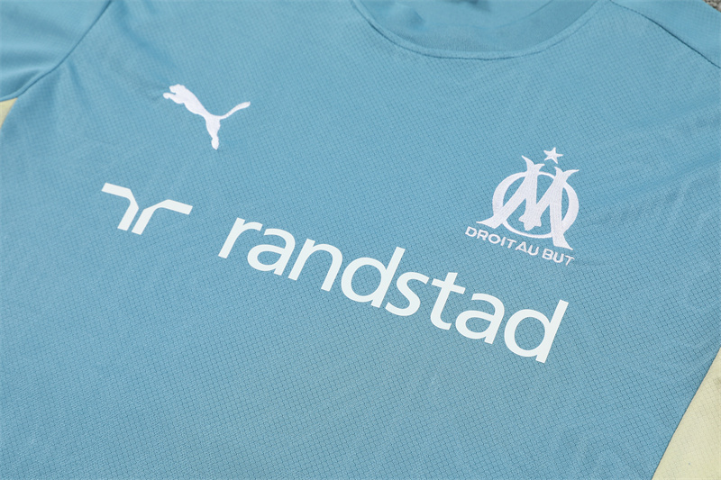 Olympique Marseille 24/25  Adults Training Soccer Jerseys Short Short sleeves+bottoms