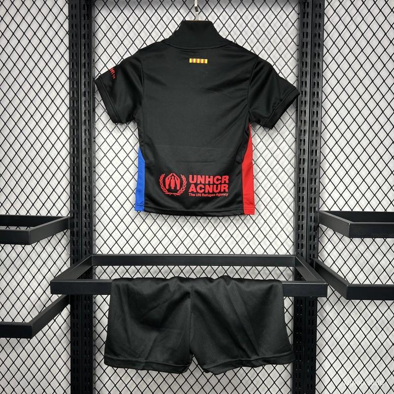 Barcelona 24/25 Kids Away Black Jersey kit