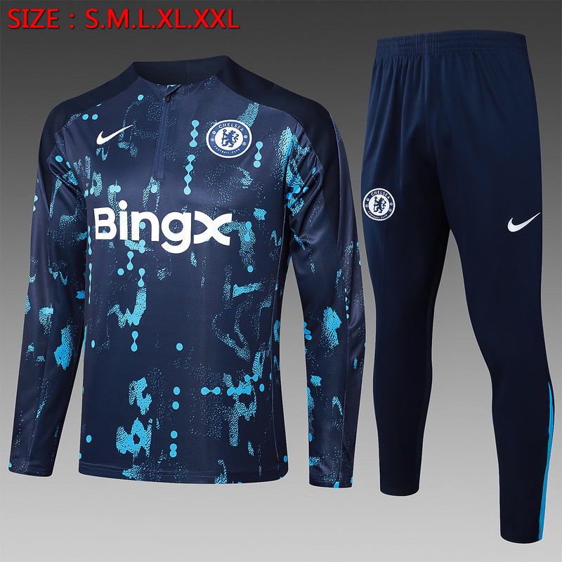 Chelsea 24/25 Adults  Long sleeves half-zip training suit Top + pants