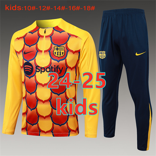 Barcelona 24/25 kids  Long sleeves half-zip training suit Top + pants