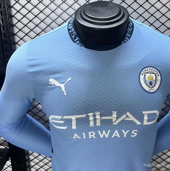 Manchester City 24/25 Home Long Sleeve Jersey Player Version