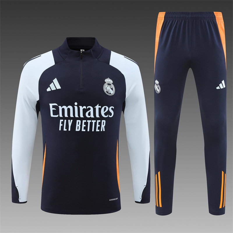 Real Madrid  24/25 Adults  Long sleeves  half-zip training suit Top + pants
