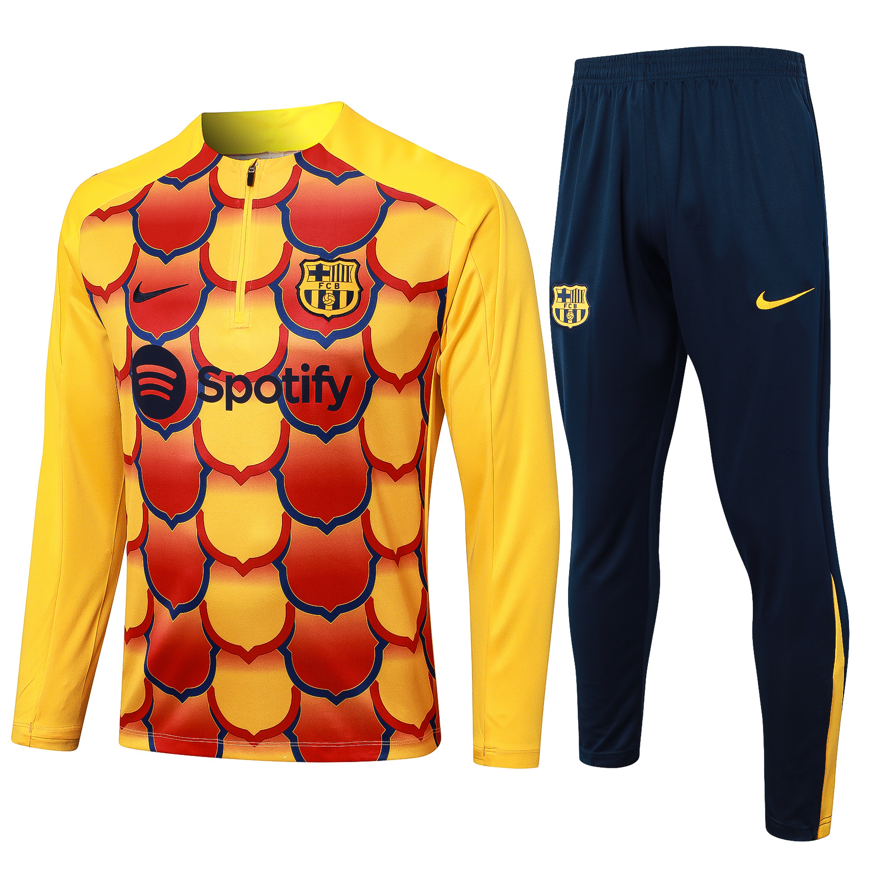 Barcelona 24/25 kids  Long sleeves half-zip training suit Top + pants