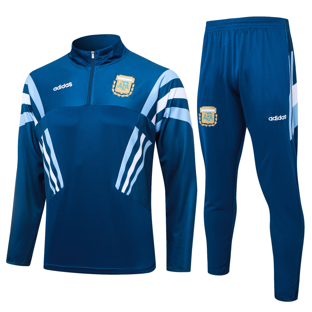 Argentina 24-25 adult long sleeved half zip training suit with top and pants