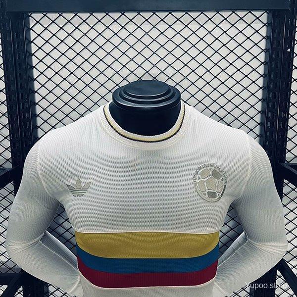 Colombia 24/25 Colombia White 100Th Anniversary Long Sleeve Jersey-Player Version