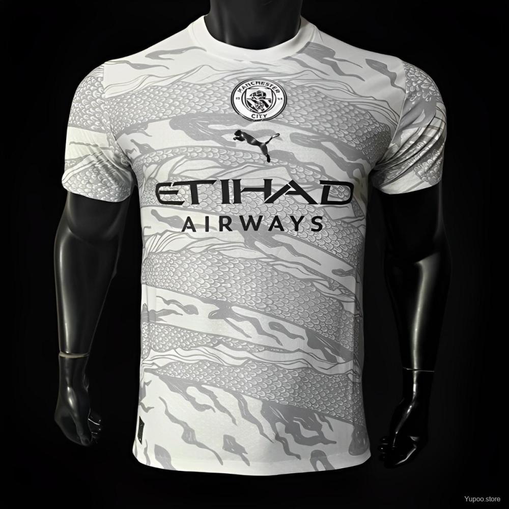 Manchester City 24/25 Dragon White Jersey-Player Version