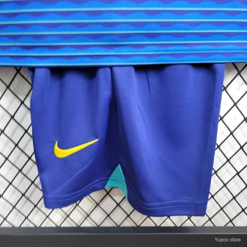 Brazil  24/25 Kids Away Jersey-Short sleeves+bottoms