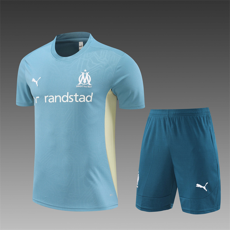 Olympique Marseille 24/25  Adults Training Soccer Jerseys Short Short sleeves+bottoms
