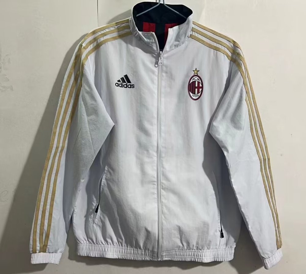 AC Milan 2024 Trench Coat Reversible Long sleeves zipper Windbreaker