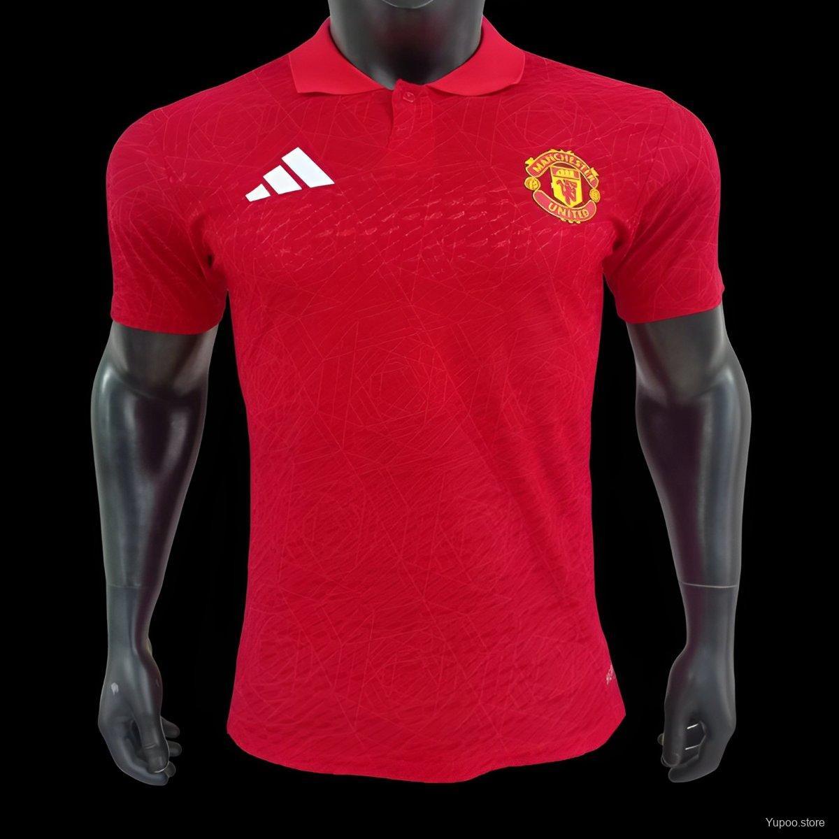 Manchester United 24/25 Red Polo Jersey-Player Version