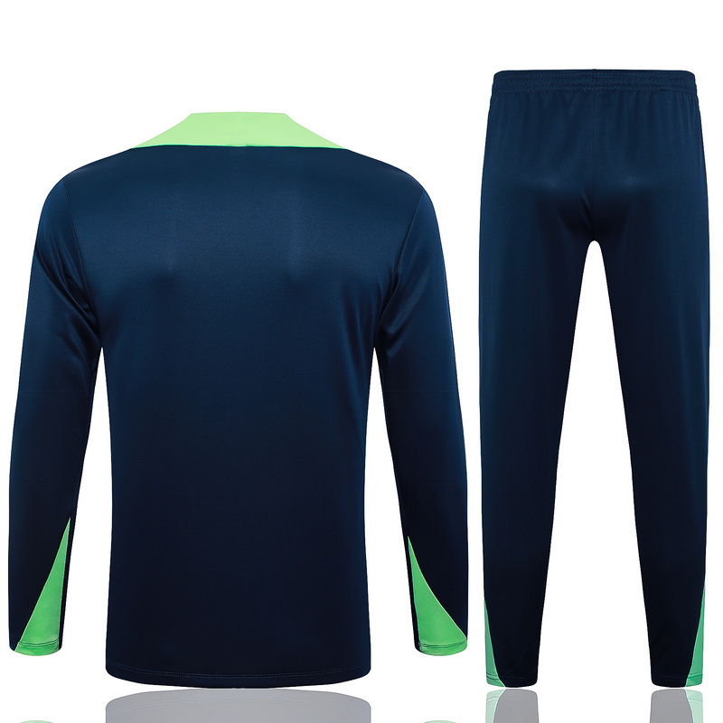 Brazil 24/25 adult long sleeved half zip training suit with top and pants