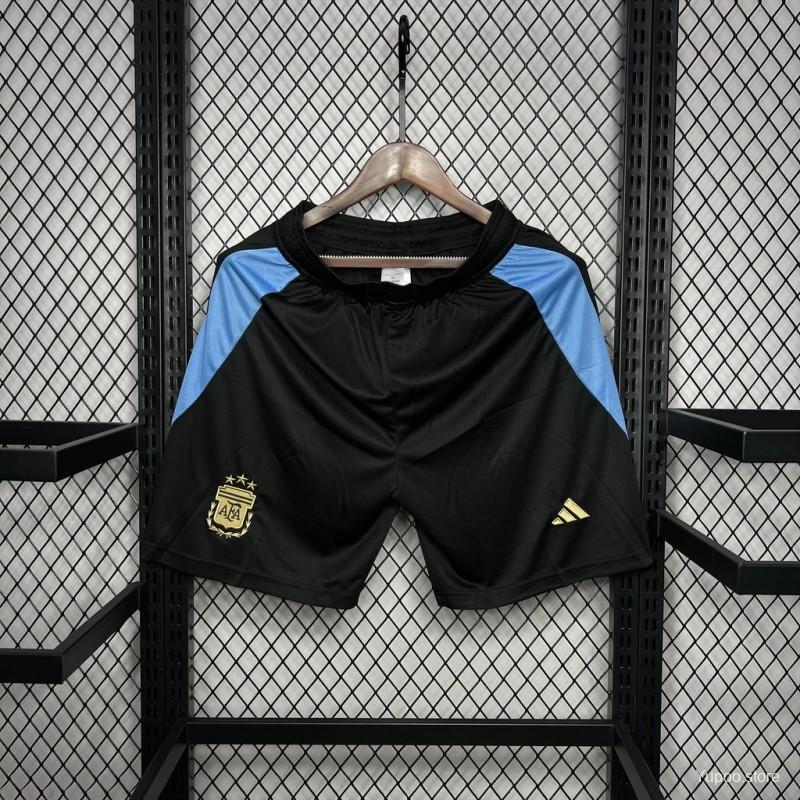 Argentina 24/25 Home Black Shorts-Fans Version