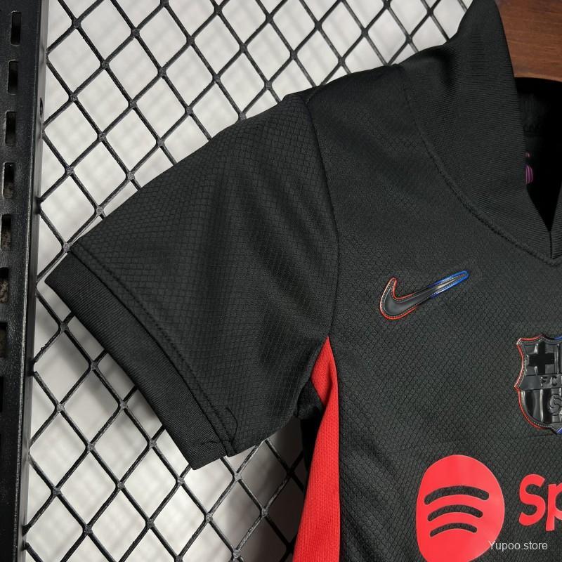 Barcelona 24/25 Kids Away Black Jersey kit
