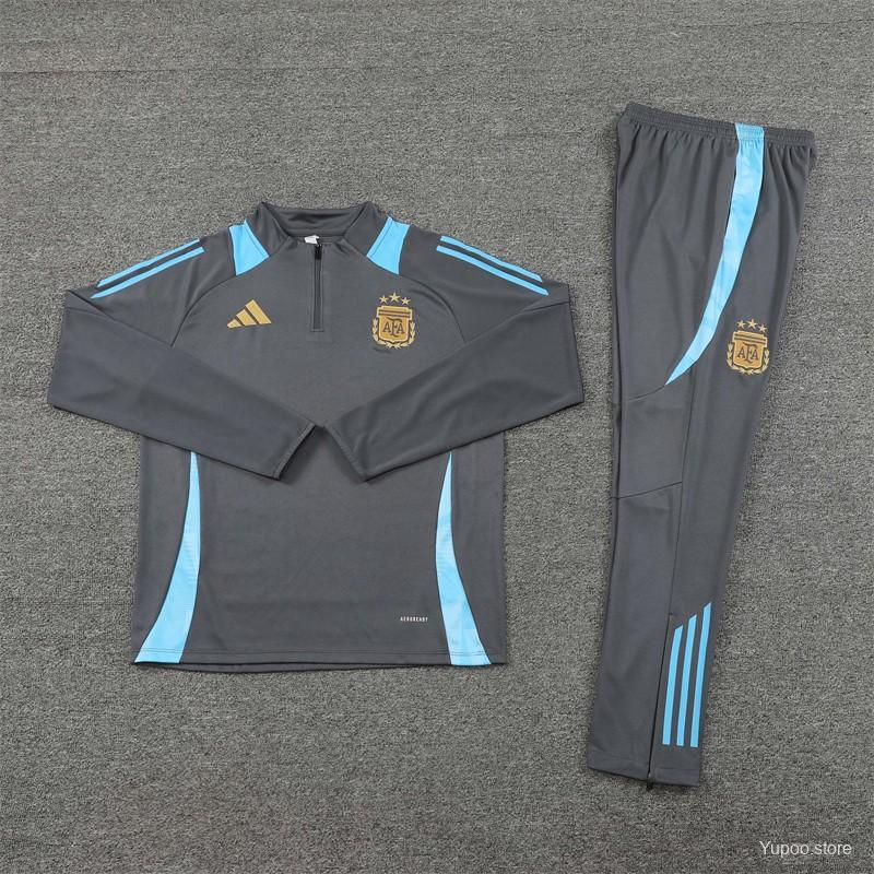 Argentina 24-25 adult long sleeved half zip training suit with top and pants