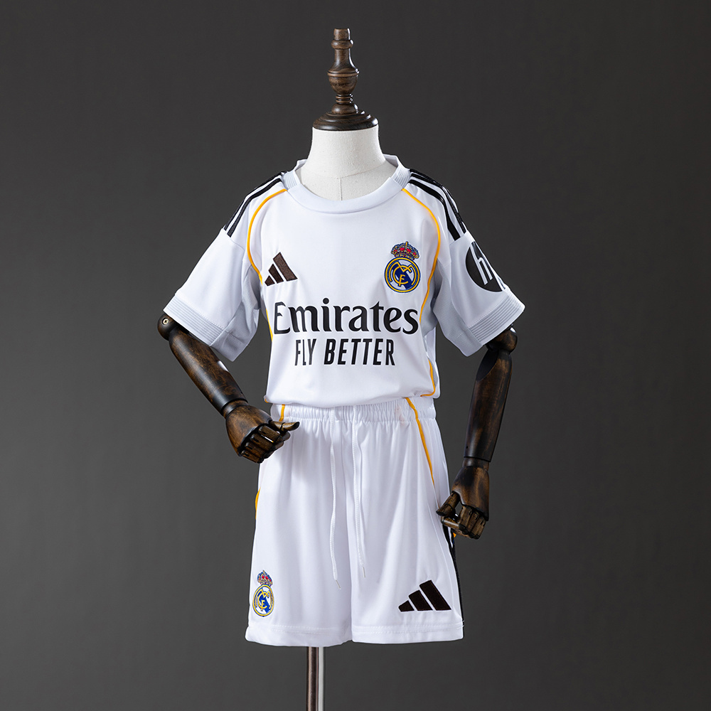 Real Madrid 25-26 Home kids kit Jersey SZIE 16-28