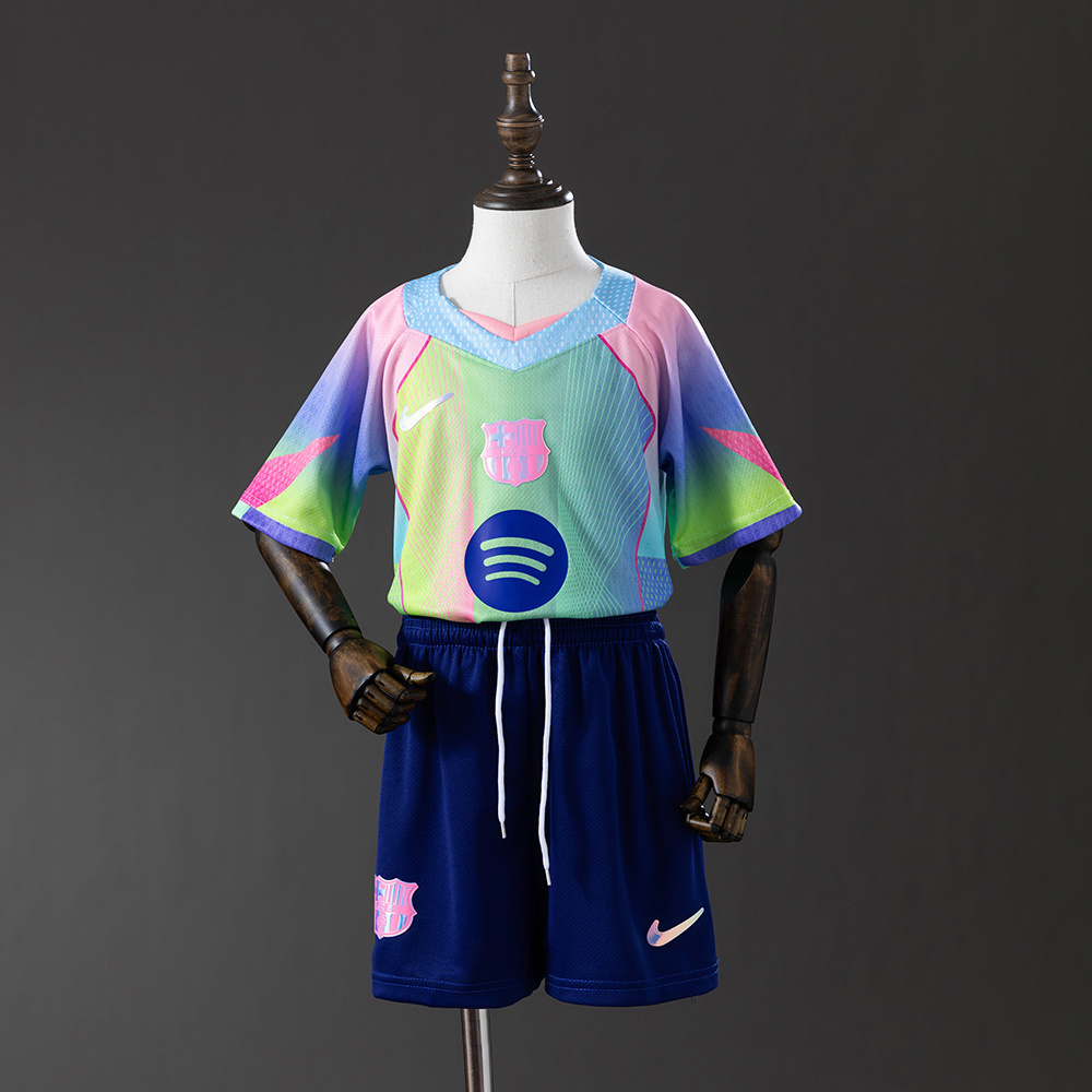 Barcelona 25-26 Concept EditionGreen kids kit Jersey SIZE 16-28