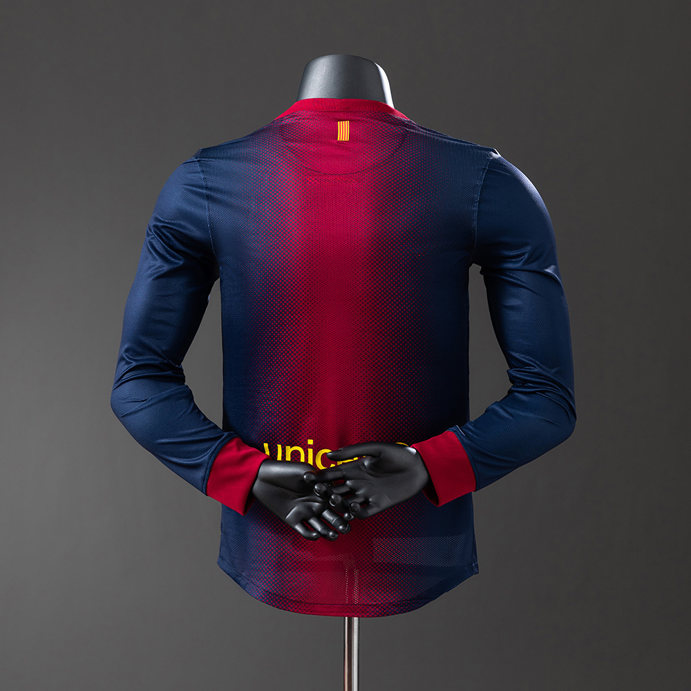 Barcelona 12-13 Home Long Sleeve Player Version Retro Jersey S-3XL