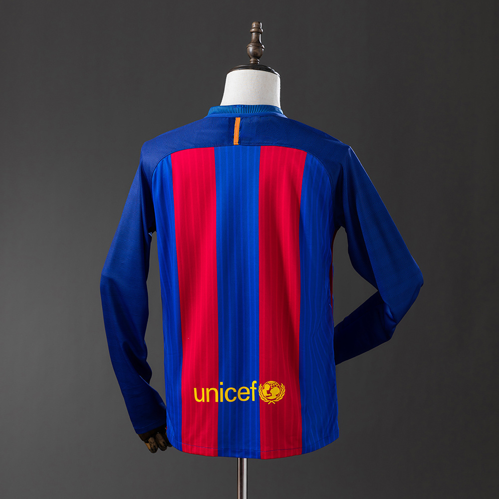 Barcelona 16-17 Home Long Sleeve Retro Jersey S-XXL
