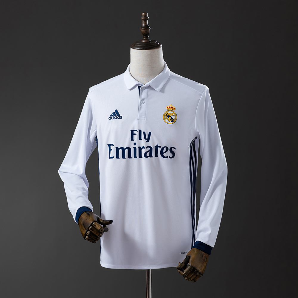 Real Madrid 16-17 Home Long Sleeve Retro Jersey S-XXL