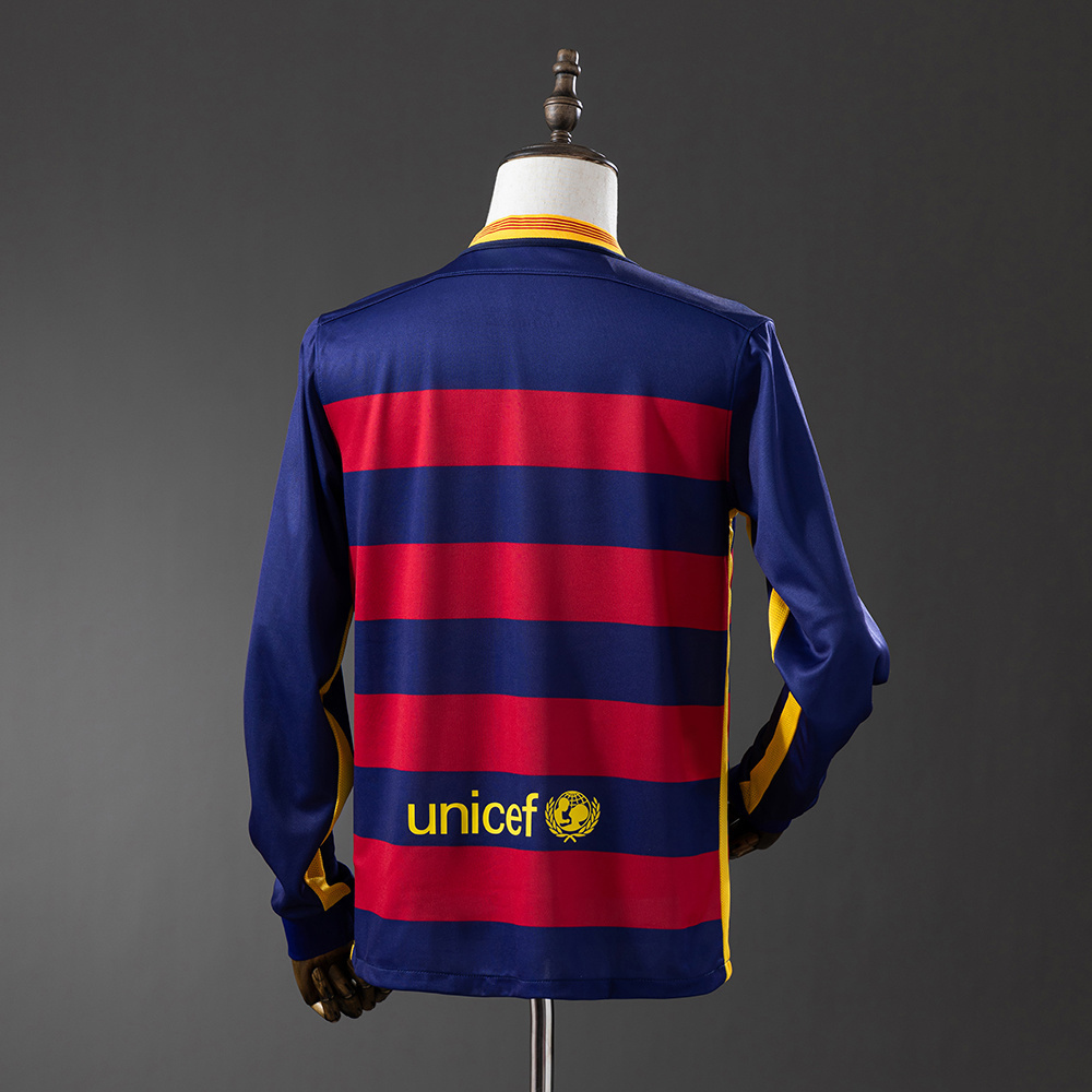 Barcelona 2015-16 Home Long Sleeve Retro Jersey S-XXL