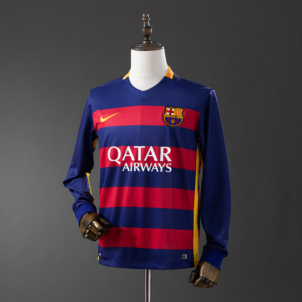 Barcelona 2015-16 Home Long Sleeve Retro Jersey S-XXL