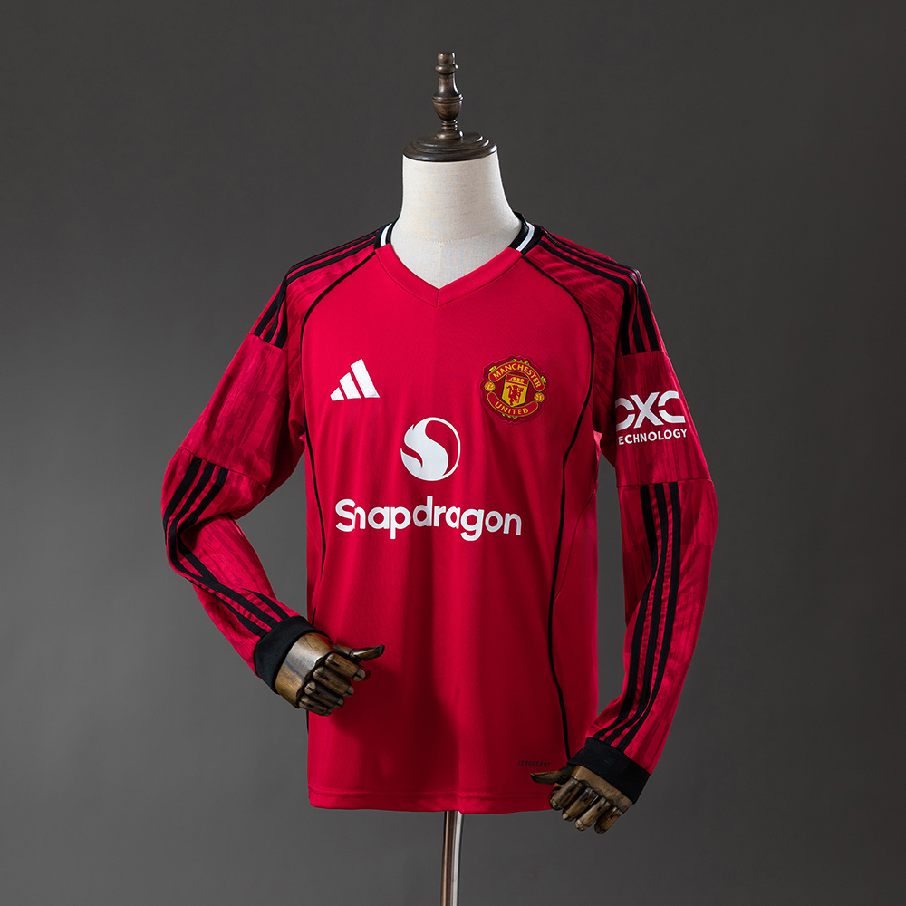 M-U  25-26 Home Long Sleeve Jersey S-4XL