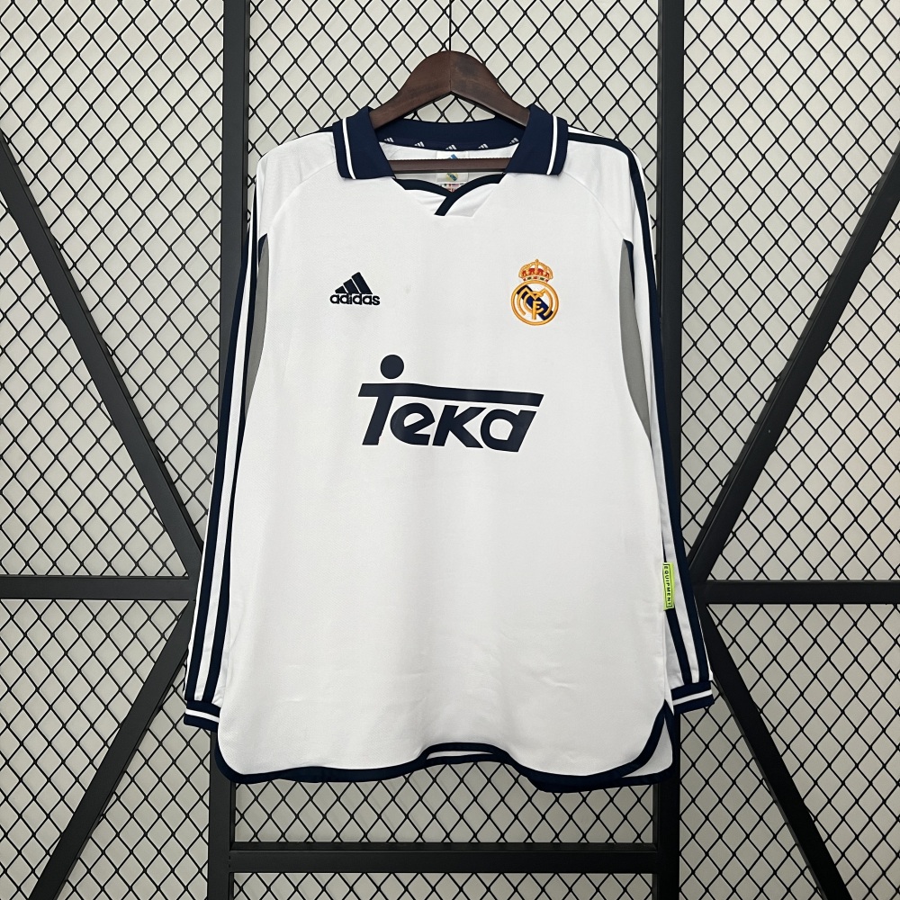 Retro long sleeve Real Madrid 00-01 Home S-XXL