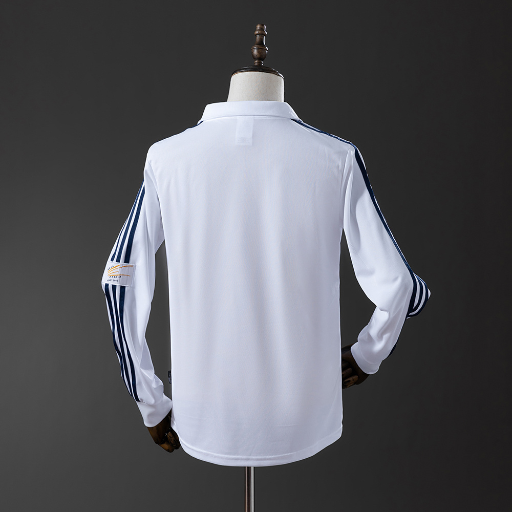 Retro long-sleeved 2002 Real Madrid home S-XXL
