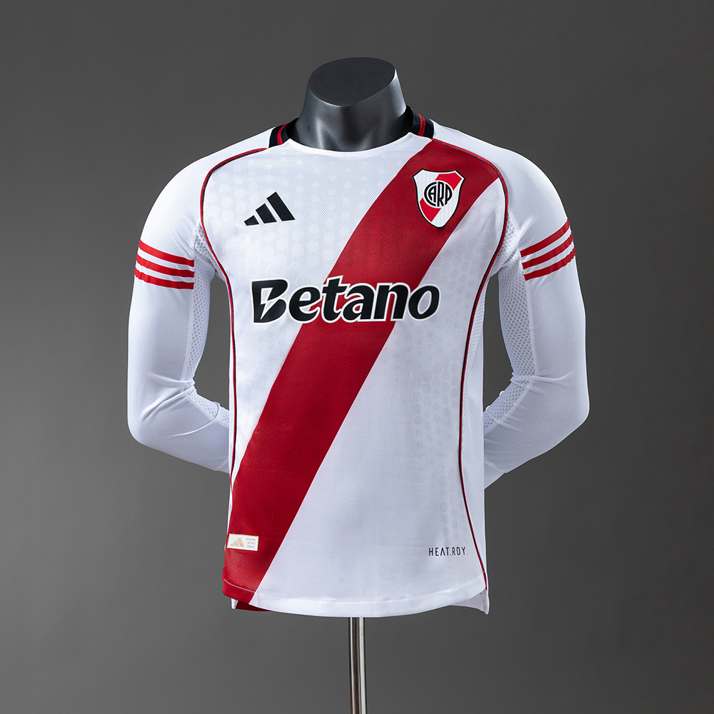 River Plate 25-26 Player Version Home Long Sleeve Jersey S-4XL