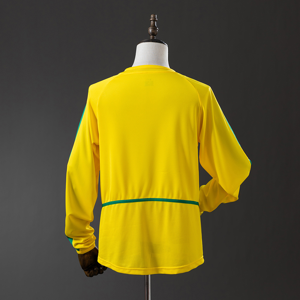 Brazil 2002 Home Long Sleeve Retro Jersey S-XXL